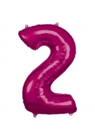 Balon foliowy cyfra 2 różowa