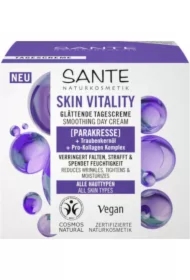 Krem do twarzy na dzień wygładzający z parakresem, olejem z pestek winogron i kompleksem pro-kolagenowym eco