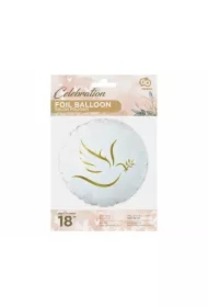Balon foliowy Złoty gołąbek okrągły