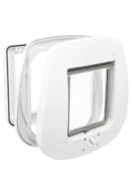 Drzwiczki dla kota 4-Way, do drzwi szklanych, 27 x 26 cm, białe