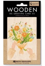 Karnet drewniany C6 + koperta Bukiet kwiatów