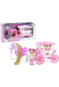 Karoca z koniem i lalką 8cm