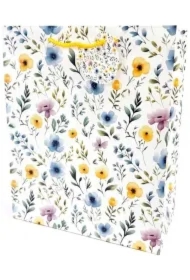 Torebka ozdobna matowa 26x32x12cm Kwiatuszki