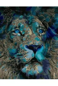 Malowanie po numerach czarne płótno - Niebieski...