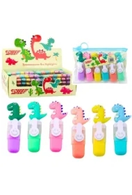 Mini zakreślacze z dinozaurem 6 szt