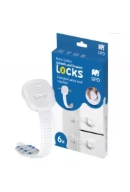 Zabezpieczenie do szafek i szuflad regulowane