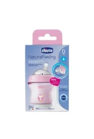 Butelka plastikowa NaturalFeeling różowa 150ml 0m+