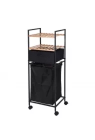 Regał łazienkowy z półkami i koszem