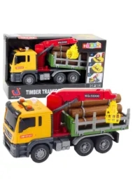 Ciężarówka z dźwigiem do drewna światła dźwięki