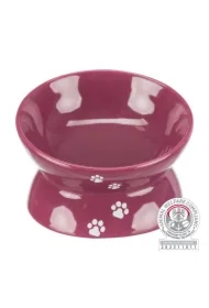 Miska, dla kota, purpurowa, ceramiczna, 13cm, podwyższana