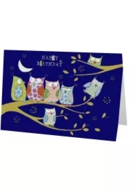 Karnet B6 + koperta Urodziny Sowy na drzewie