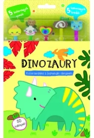 Dinozaury. Kolorowanka z barwnym obrysem