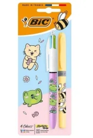 Фото - Фломастер COLORS Długopis 4 Kawaii mix+zakreślacz żółty BIC