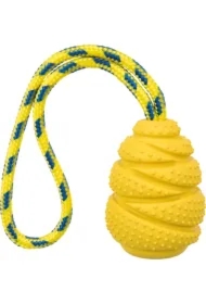 Zabawka gumowa Sporting Jumper, na linie, naturalny kauczuk, 9 cm/30 cm