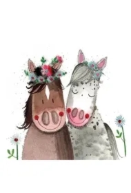 Podkładka pod kubek Uśmiechnięte konie