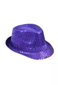 Kapelusz cekiny fioletowy