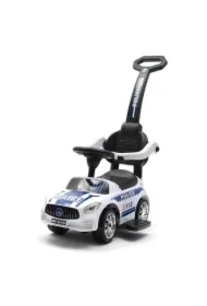 Jeździk z dźwiękiem i rączką Police Biały