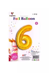 Balon foliowy cyfra 6 BCF-955-6 złoty