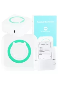 Drukarka mini termiczna do zdjęć etykiet kabel USB kwadratowa