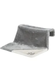 Legowisko na kaloryfer, dla kota, szare/jasnoszare, plusz długowłosy, 45 x 26 x 31 cm