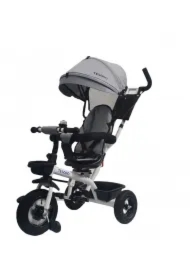 Rowerek trójkołowy  pompowane koła/wolne koło BT-10 Biała rama - szary