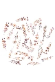Naklejki PET kwiaty beige mist 30 szt