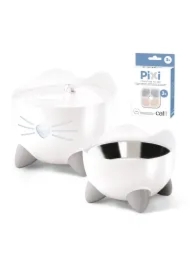 Pixi Fountain Combo, zestaw poidło Pixi 2, 5l + miska, biały, GRATIS opakowanie filtrów CH-7216