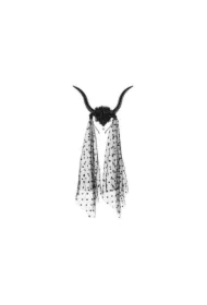 Opaska Rogi z tiulem 30x76cm czarny