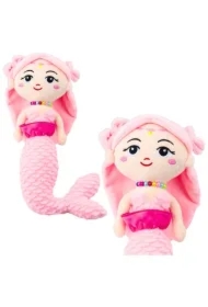 Syrenka pluszowa z koralami różowa 32cm