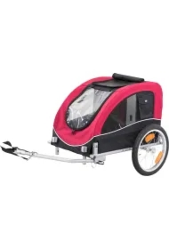 Przyczepka rowerowa, czerwono-czarna, M: 63 x 68 x 75/137 cm