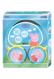 Składane słuchawki przewodowe stereo Świnka Peppa z głośnością bezpieczną dla dzieci Lexibook HP015PP