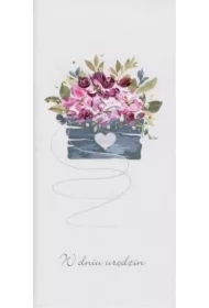 Karnet Urodziny DL US - Kwiaty w skrzynce