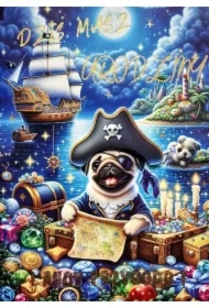 Karnet Urodzinki Mops 3K