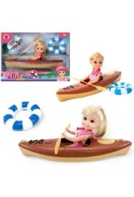 Lalka dziewczynka w kajaku