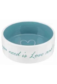 Miska ceramiczna Pets Home, o 16 cm, kremowa/jasnoniebieska