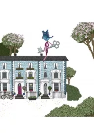 Karnet Swarovski kwadrat CL2412 Niebieski dom