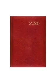 Kalendarz 2026 książkowy A5 dzienny czerwony SK2