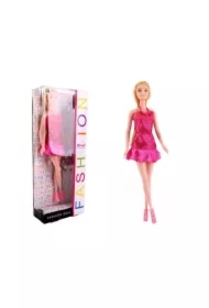 Lalka Beryl Fashion różowa sukienka z falbanką