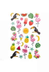 Metaliczne naklejki 3D tropiki