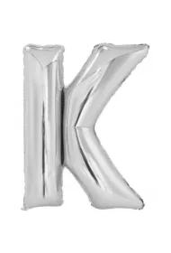 Balon foliowy litera K srebrna