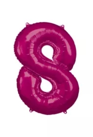 Balon foliowy cyfra 8 różowa