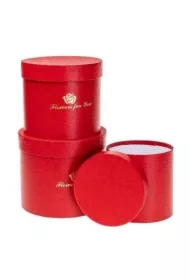 Pudełko Flower Box 3 szt czerwony