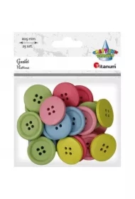 Guziki drewniane okrągłe 25 szt mix