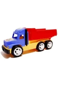 Wywrotka duża żółto-niebieska z czerwoną naczepą LESZKO