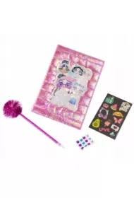 Pamiętnik z długopisem pomponem ciemnoróżowy