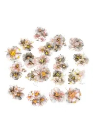 Naklejki PET kwiaty gray powder 20 szt