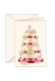 Karnet B6 z kopertą Ślub tort Para Młoda