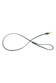 Smycz dla psa okrągła, Serpente, zielona, skórzana mosiądz, 6mm/120cm