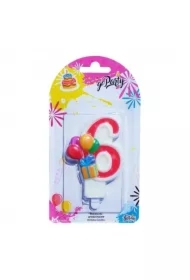 Świeczka urodzinowa 6 z balonikami