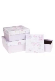 Pudełko prezentowe z kokardą 3 szt pastel